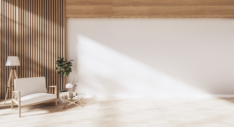 Armchair on Empty Japanese Inspired Room